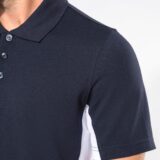 polo piqué manches courtes bicolore homme