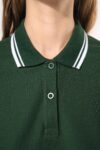 polo femme manches courtes à liserés contrastés