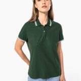 polo femme manches courtes à liserés contrastés