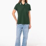 polo femme manches courtes à liserés contrastés