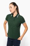 polo femme manches courtes à liserés contrastés