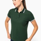 polo femme manches courtes à liserés contrastés
