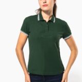 polo femme manches courtes à liserés contrastés