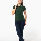 polo femme manches courtes à liserés contrastés