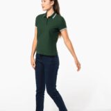 polo femme manches courtes à liserés contrastés