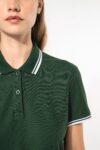 polo femme manches courtes à liserés contrastés