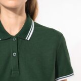 polo femme manches courtes à liserés contrastés