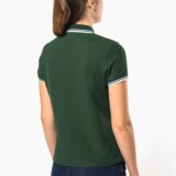 polo femme manches courtes à liserés contrastés