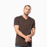 t shirt col v manches courtes homme