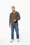 t shirt col v manches longues homme