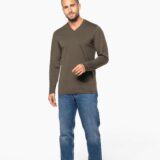 t shirt col v manches longues homme
