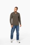 t shirt col v manches longues homme