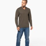 t shirt col v manches longues homme