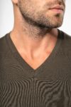 t shirt col v manches longues homme