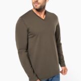 t shirt col v manches longues homme
