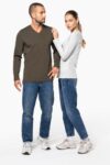 t shirt col v manches longues homme
