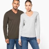 t shirt col v manches longues homme