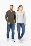 t shirt col v manches longues homme