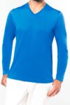 t shirt col v manches longues homme