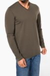 t shirt col v manches longues homme
