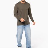 t shirt col rond manches longues homme