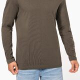 t shirt col rond manches longues homme