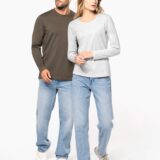 t shirt col rond manches longues homme