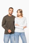 t shirt col rond manches longues homme