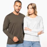 t shirt col rond manches longues homme