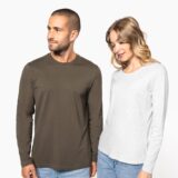 t shirt col rond manches longues homme