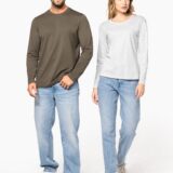 t shirt col rond manches longues homme