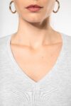 t shirt col v manches longues femme