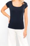 t shirt col bateau manches courtes femme