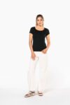 t shirt col bateau manches courtes femme