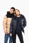 parka matelassée à capuche bi ton unisexe