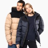 parka matelassée à capuche bi ton unisexe
