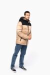 parka matelassée à capuche bi ton unisexe