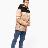 parka matelassée à capuche bi ton unisexe