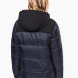 parka matelassée à capuche bi ton unisexe