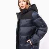 parka matelassée à capuche bi ton unisexe