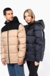 parka matelassée à capuche bi ton unisexe
