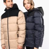 parka matelassée à capuche bi ton unisexe