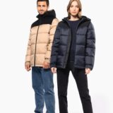 parka matelassée à capuche bi ton unisexe