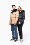 parka matelassée à capuche bi ton unisexe