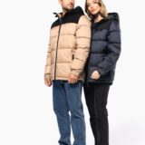 parka matelassée à capuche bi ton unisexe