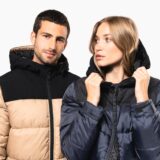 parka matelassée à capuche bi ton unisexe