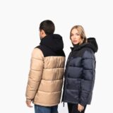 parka matelassée à capuche bi ton unisexe