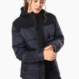 parka matelassée à capuche bi ton unisexe