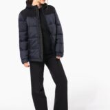 parka matelassée à capuche bi ton unisexe
