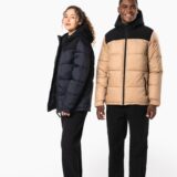parka matelassée à capuche bi ton unisexe